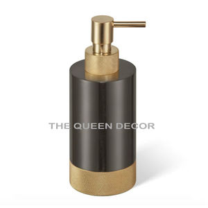 Distributeur de savon liquide de conception fantastique en distributeur de savon de couleur or d'acier inoxydable avec le travail de nacre - Product Image 4