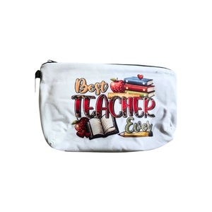 Trousse de toilette à fermeture éclair pour maquillage et papeterie, motif livre, pour cadeau et usage scolaire, 22x13.5cm - Product Image 1