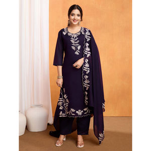 Bollywood tendance pur Vichitra costume en soie avec broderie de séquence Dupatta Designer vêtements ethniques pour la fête offre en vrac pas cher - Product Image 1