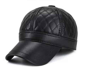 Casquette de baseball en cuir et toile, chaude, design à 6 panneaux, style vintage sportif, respirante, tendance, pour le sport, le cyclisme, décontractée, sac en cuir - Product Image 4