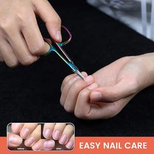 Ciseaux à cuticules en acier inoxydable pour manucure, ciseaux à ressort incurvés, lame tranchante, outil de beauté, logo personnalisé - Product Image 4