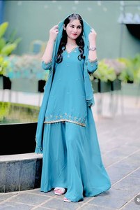Look A Beautiful Women Collection Pure Faux Georgette Fabric avec un travail de séquence de broderie de 5 MM - Product Image 2