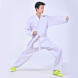 Uniforme de Karate Blanco y Azul de Alta Calidad para Adultos, Poliéster/Algodón, Transpirable, de Secado Rápido, Corte Ajustado, Aprobado para Entrenamiento - Product Image 5