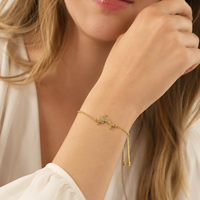 Bracciali regolabili con elefante e cuore in ottone smaltato rosa, catene a maglia placcate oro 18K, ciondoli a forma di animale, gioielli all'ingrosso
