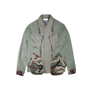 Veste en toile réversible pour homme Facetasm, style M-65, camouflage mixte, style workwear vintage, fermeture éclair, imperméable, tailles XS à XL disponibles - Product Image 1