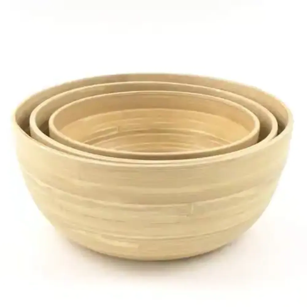 Hot items High quality Round Bamboo Serving Bowl Set Of 3 Premium Handcrafted Safe For Health From Vietnam Manufacturer