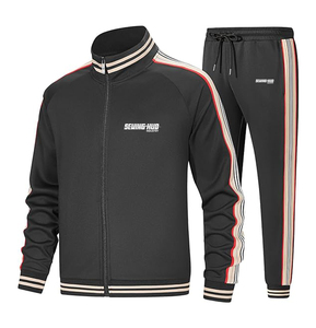 Ropa de entrenamiento de invierno con logotipo personalizado, suéter con cremallera para hombre, conjunto de chándal unisex de poliéster para mujer - Product Image 5