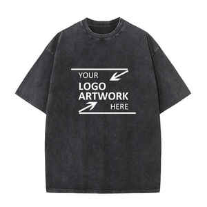 Wholesale Fashion Vintage Acid Wash T Shirts High Quality T-shirt 2024 Oversize Custom Logo <b>Tshirt</b> Plus Size 100% Cotton for Men - Product Image 1