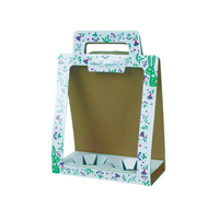 Portable Kraft Papier Floral Emballage Cactus ou Succulent Deux Pots Assis Plante Transporteur Boîte avec Poignée
