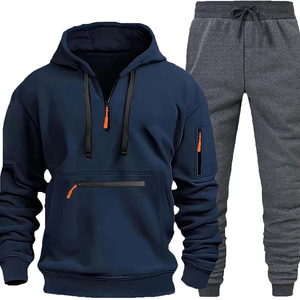 mens track suit cotton polyester breathable winter tracksuit set 2025 - Product Image 3