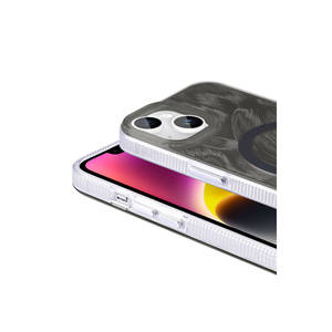 Coque de téléphone portable en silicone gris Netzy compatible MagSafe, motif peint à la brosse, palette SAFA, coque de protection pour iPhone 13 - Product Image 5