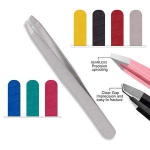 Pinzas para Cejas Ecológicas Personalizadas con Punta Inclinada, Antideslizantes, de Alta Elasticidad, con Logotipo - Product Image 1