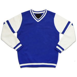 Customized Winter <b>Red</b> Black Sorority Campus Front Logo Crewneck <b>Sweatshirt</b> with White-Black-<b>Red</b> Rib Sleeve Hem Detail - Product Image 5