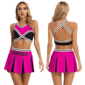 ผู้หญิงสาวชุดนักเรียนชุดเครื่องแต่งกายเสื้อด้านบนลายสก๊อตเชียร์ลีดเดอร์กระโปรงชุดเครื่องแต่งกายเชียร์ลีดเดอร์ - Product Image 1