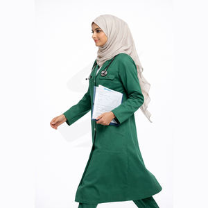 Blouse de laboratoire médicale verte personnalisée pour médecins et infirmières, en polycoton, manches longues, vêtements de travail médicaux - Product Image 5