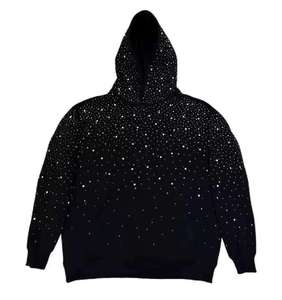Sweat-shirts à capuche en coton 100% avec impression sérigraphique lourde OEM, sweat-shirt à capuche personnalisé, streetwear, sweat-shirt à capuche avec strass - Product Image 1