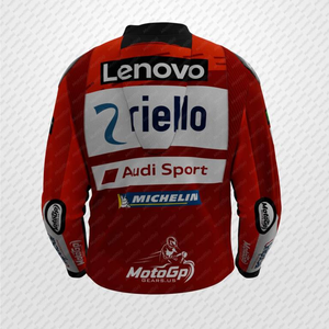 Francesco Bagnaia Lenovo Rucati Racing Veste en cuir de vachette/kangourou sur mesure piste/équitation Chaqueta avec bosse CE Armures - Product Image 3