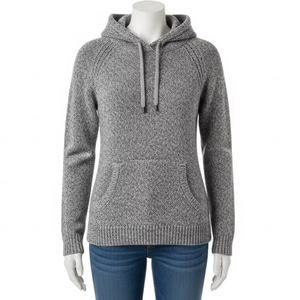 <b>Women's</b> Knitted Polyester Cotton Hoodie with Anti-pilling, Soft Comfortable Fabric, Stylish Design, Perfect for Casual Wear, Spo - Product Image 2