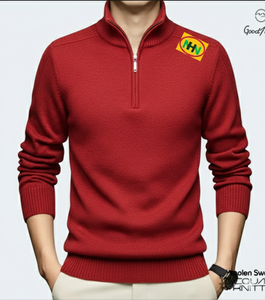 Pull à col rond pour homme, respirant, personnalisé OEM, pour l'hiver, 100% coton épais 240g, motif uni, fabricant direct - Product Image 2