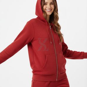 เสื้อฮู้ดผู้หญิงมีซิปแบบลำลองสไตล์สตรีทแวร์สำหรับฤดูหนาวเสื้อฮู้ดโลโก้ด้านหน้า - Product Image 6