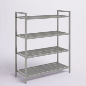Zapatero moderno de tres niveles hecho de metal gris. El estante proporciona un almacenamiento duradero y elegante para la Exportación de Artesanías caseras 2025 - Product Image 2