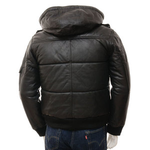 Veste en cuir pour homme à prix compétitif avec plusieurs poches, style streetwear, vêtement d'hiver, veste d'hiver - Product Image 2