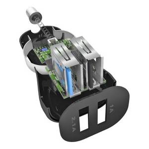 TEKITCRC2U21AUL Cargador de Coche USB Tipo-A de 12W Negro, Kit de Adaptadores de Viaje y Accendisigari para una Carga Conveniente en el Coche - Product Image 3