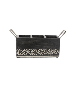 Support de rangement d'ustensiles de cuisine en bois 3 sections porte-couverts en bois de haute qualité fait à la main pour accessoires de cuisine - Product Image 6