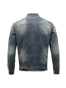 High-quality High Quality Slim Fit <b>Denim</b> Jacket Moto Biker Style Jacket Customized Autumn Winter <b>Denim</b> <b>Coat</b> Plain Dyed Woven - Product Image 2