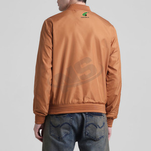 High Street Style Men's <b>Canvas</b> Bomber Jacket Solid Color Winter Wear Custom Design Zippered Front for Men Hot Selling - Product Image 5