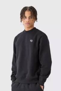 Huzaifa เสื้อสเวตเตอร์คอกลมของผู้ชายผ้าฝ้ายเสื้อสเวตเตอร์คอกลมแขนยาวผ้าซักได้สำหรับ100% สีดำ - Product Image 5