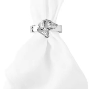 Cabeza de perro Labrador, Peltre inglés fino en una bufanda, servilletero de Metal para mesa de fiesta, piezas de centro, decoración única para el hogar, servilletero - Product Image 1