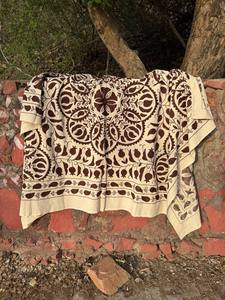 Handmade Uzbek Suzani Quilt – Intricate Embroidered <b>Bed</b> <b>Cover</b>, Colorful Bohemian Blanket, Artisan Crafted Bedroom Décor - Product Image 1