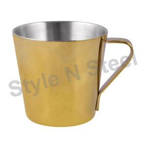 Tasse à café en laiton doré et acier inoxydable plaqué cuivre avec poignée Boissons de luxe pour le stockage - Product Image 2