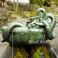 Sculpture de dragon en bronze chinois mythique Créature fantaisie géante en métal pour affichage public extérieur