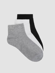 Chaussettes de cheville pour hommes en pur coton respirant, style tissé, chaussettes hautes unisexes, couleurs unies, vente en gros, printemps - Product Image 5
