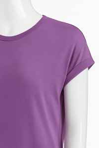 เสื้อยืดลำลองสีม่วงสำหรับผู้หญิง ใส่ได้ทุกฤดู ไซส์พลัส ระบายอากาศ แห้งเร็ว เป็นมิตรกับสิ่งแวดล้อม สวมใส่สบาย แขนสั้น - Product Image 3