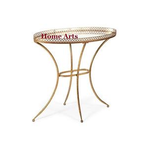 Plateau de service alimentaire en métal et en verre avec support en fer Plateau de service à thé et café de forme rectangulaire fait à la main par Home Arts - Product Image 2