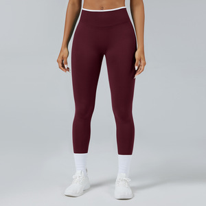Leggings Deportivos de Cintura Alta para Mujer, Diseño Acordonado, Estilo Modesto, con Bolsillos, Efecto Ombré, Sin Costuras - Product Image 3