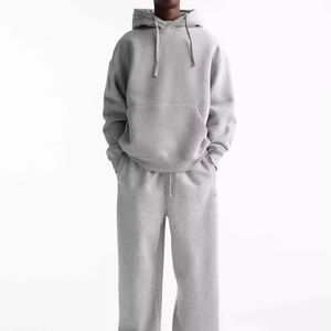 Pantalon évasé en coton polaire avec logo personnalisé du fournisseur OEM Survêtement pour hommes Ensembles jogging à capuche imprimé décontracté pour hommes - Product Image 1