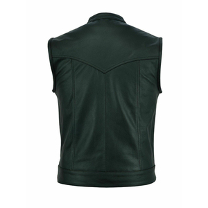 Chaleco de cuero genuino para hombre con protección corporal sin mangas con cremalleras largas transpirables y múltiples bolsillos para invierno a bajo precio - Product Image 6