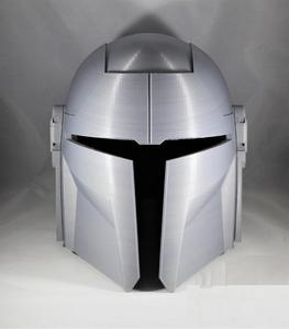 Mandalorian casque fait à la main en acier casque cadeau pour argent Mandalorin rond Halloween décor à la maison casque cadeau lui métal artisanat - Product Image 1