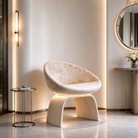 Chaise contemporaine en contreplaqué paramétrique texturé, chaise de salle à manger en bois courbé sur mesure pour designer d'intérieur FF&E