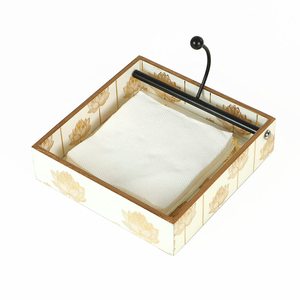 Forestry Natural Wooden <b>Napkin</b> <b>Holder</b> With Metal Wire Stopper Hand Painted Custom Designing <b>Napkin</b> <b>Holder</b> Decorative Dinnerware - Product Image 3