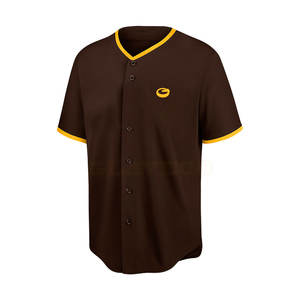 Maillot de baseball boutonné du fabricant pakistanais, vêtements de sport de couleur unie - Product Image 1