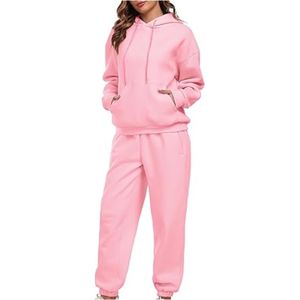 ชุดวอร์มพิมพ์ลายมีฮู้ดทรงโอเวอร์ไซส์สำหรับผู้หญิง ผ้าโพลีเอสเตอร์/คอตตอน ระบายอากาศได้ดี สไตล์ใหม่ สำหรับฤดูหนาว  รับสกรีนโลโก้  เอวยางยืด - Product Image 5