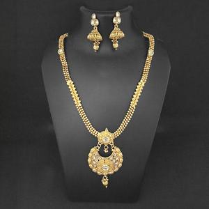 Kriaa Conjunto de Joyería Fina Chapado en Oro Blanco Kundan, Conjunto de Joyería Fina - Product Image 1