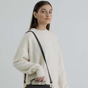 Sandra Summer Fashion Lady's <b>Black</b> Leather Saddle <b>Bag</b> - Product Image 3