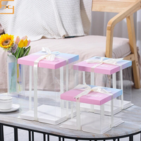 Boîte à gâteau transparente personnalisée, emballage alimentaire en plastique transparent de qualité alimentaire, mini boîte à gâteau