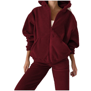 Conjunto Deportivo de Dos Piezas para Mujer, Nuevo, Elegante, Holgado, de Felpa, Informal, 100% Algodón, para Otoño e Invierno - Product Image 6